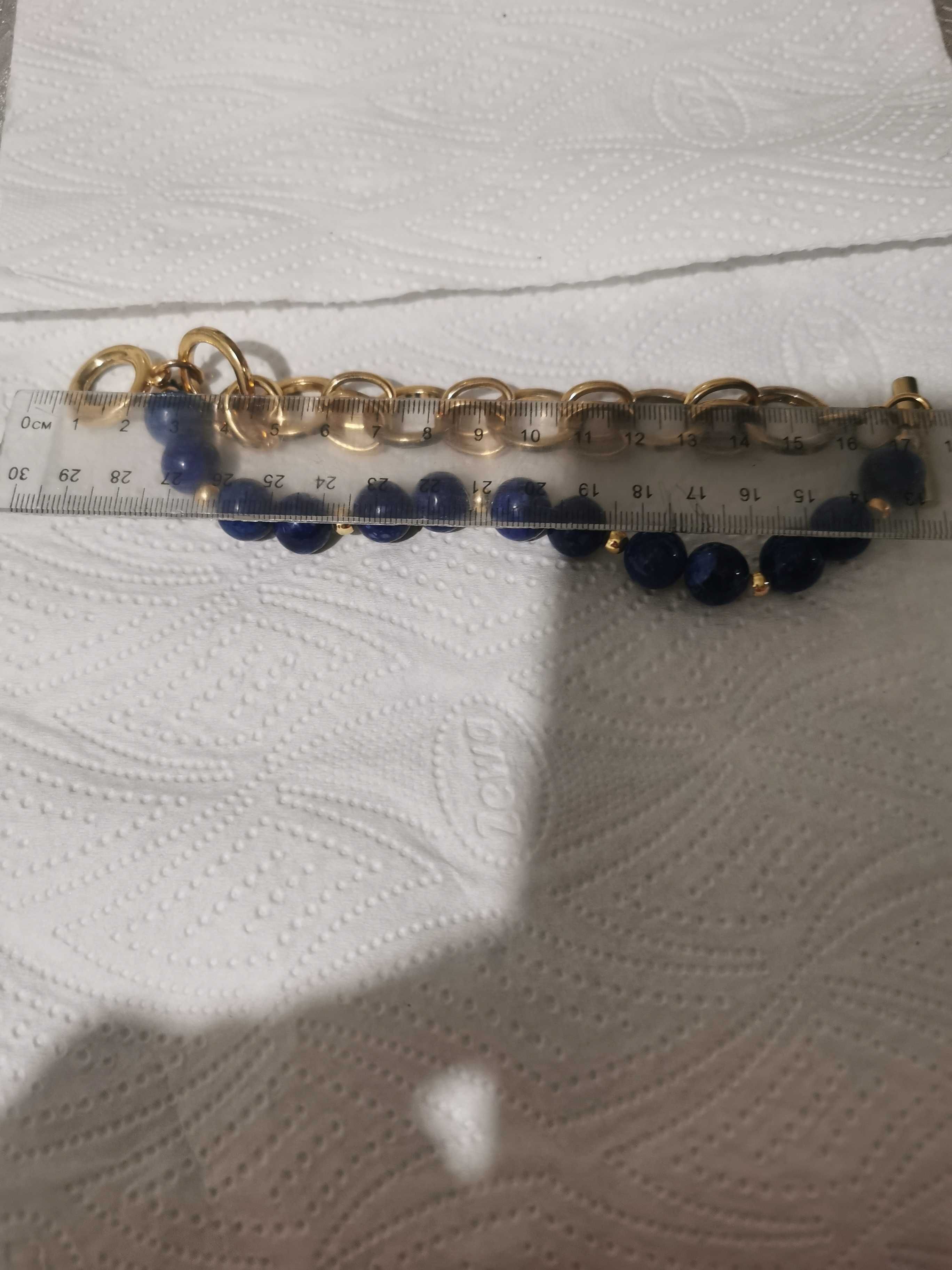 Brățară lapis lazuli 19 cm cu închizătoare rezistenta