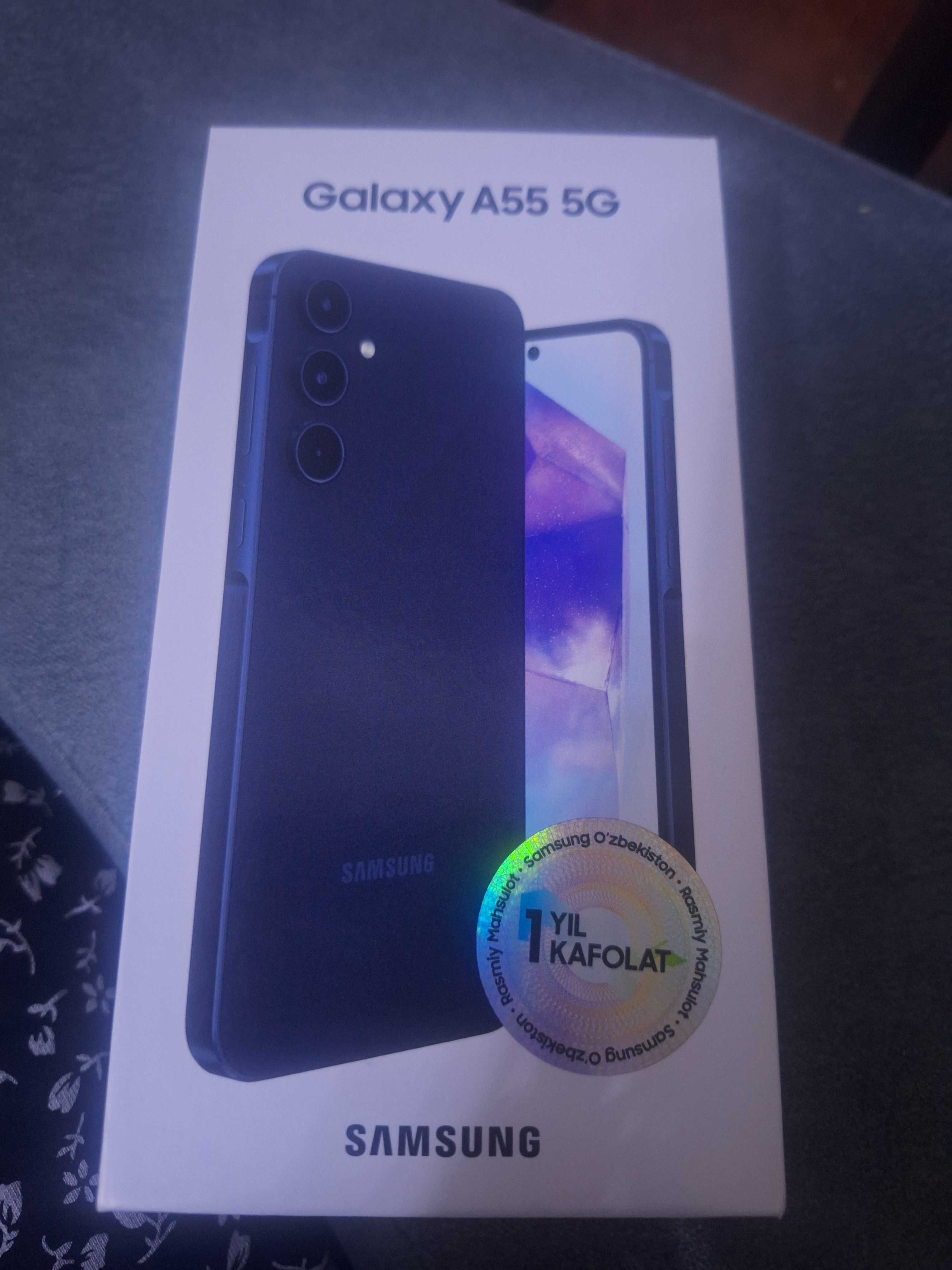 Galaxy A55 5G yangi xali yoqilmagan ham.