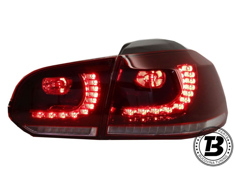 Stopuri Full LED compatibile cu VW Golf 6 VI R20 Cherry Red Design