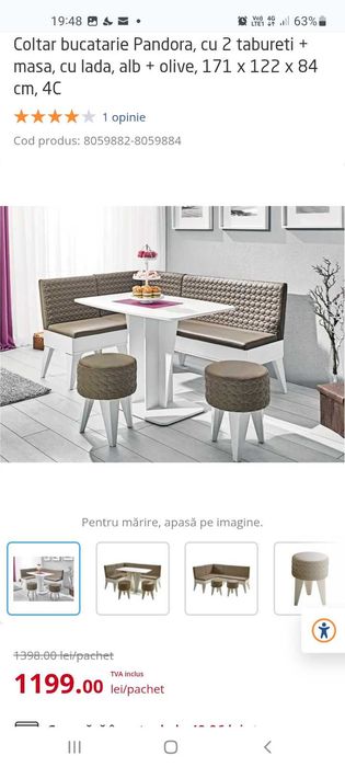 Coltar bucătărie +masa