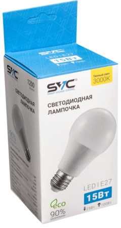 Лампочка светодиодная лампа 15 ватт мощная SVC LED A70-15W-E27-3000K
