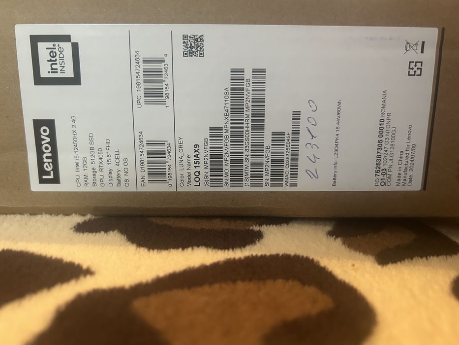 Vand Laptop Lenovo Gaming garantie 2 ani ,Nou la cutie ! 3000 lei