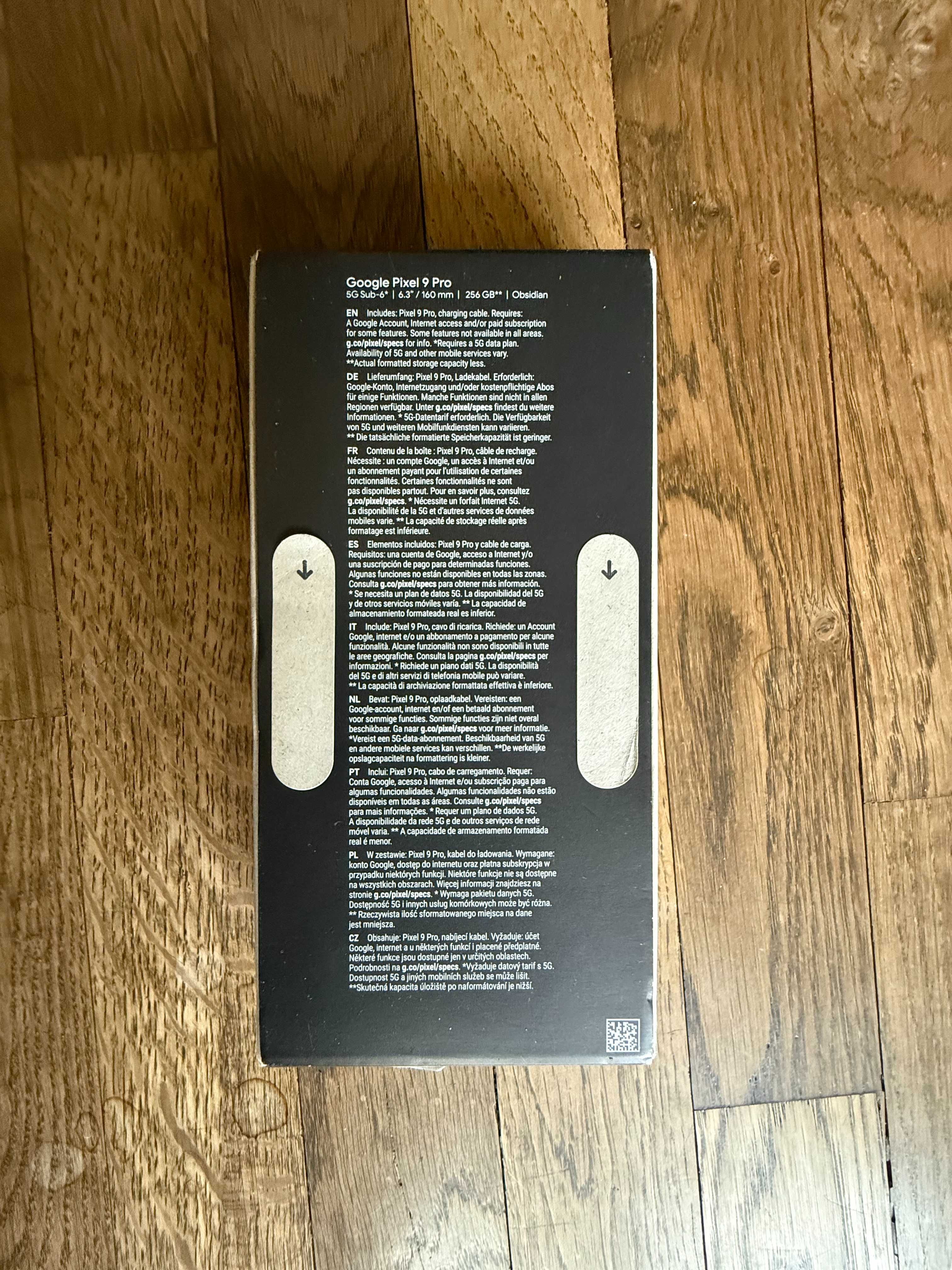 Google Pixel 9 Pro, 5G Sub-6, 6.3", 256GB, Obsidian (черен) – нов