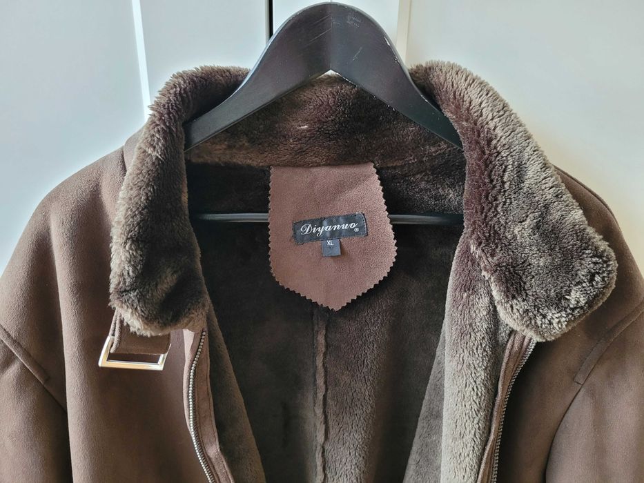 Haina / Geaca de iarna din piele intoarsa si imitatie de blana Diyanuo