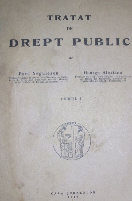 Carte veche 1942 Tratat de drept public Paul Negulescu lipeste