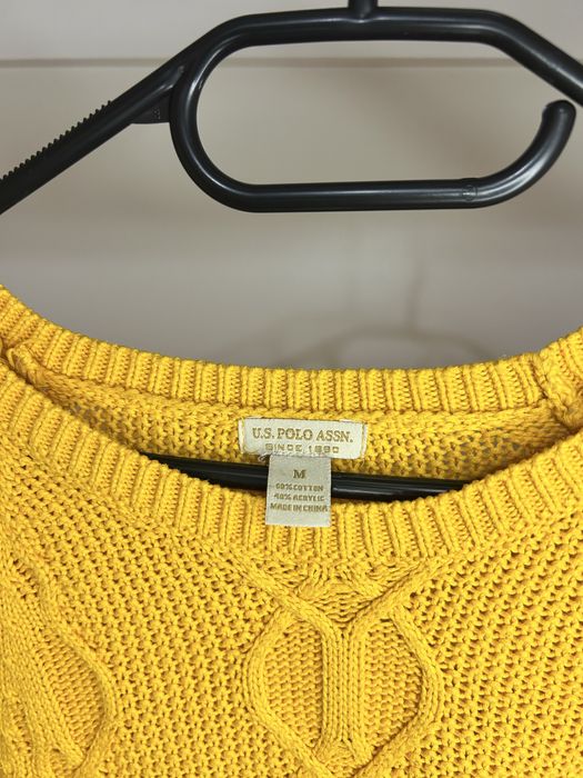 Жълт дамски пуловер U.S. Polo Assn