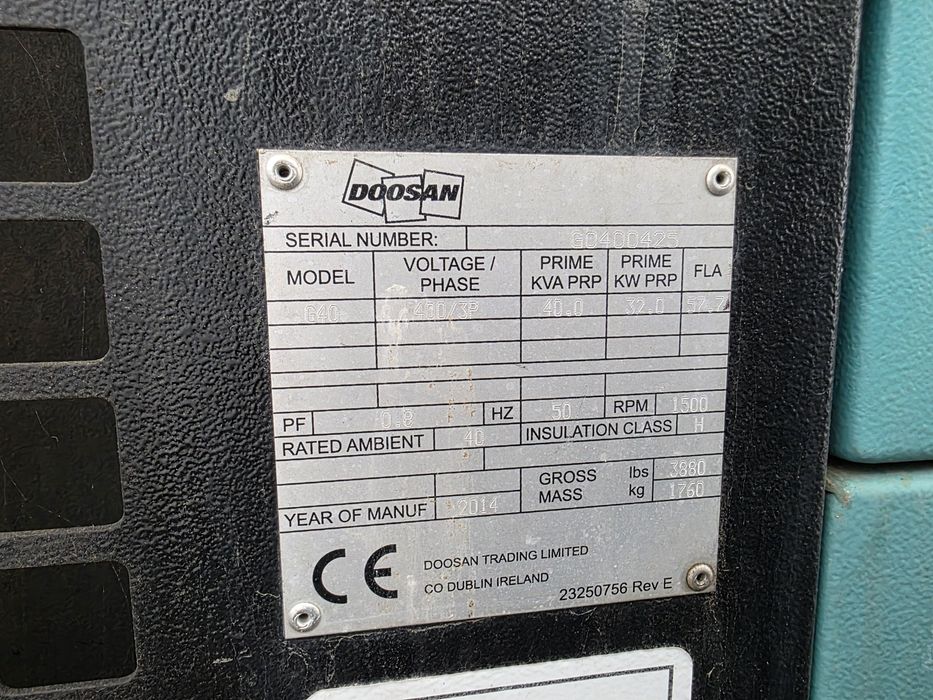 Generator Aggreko 36kw motor Mitsubishi