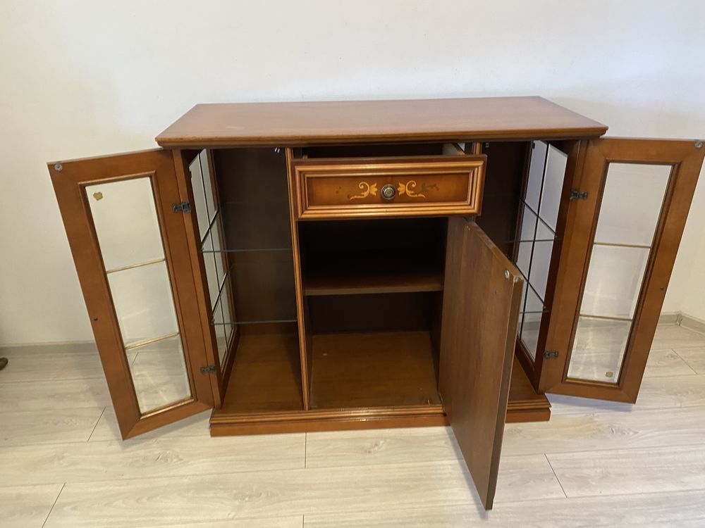 Comoda Servanta Vintage Lemn Geam Fatetat
