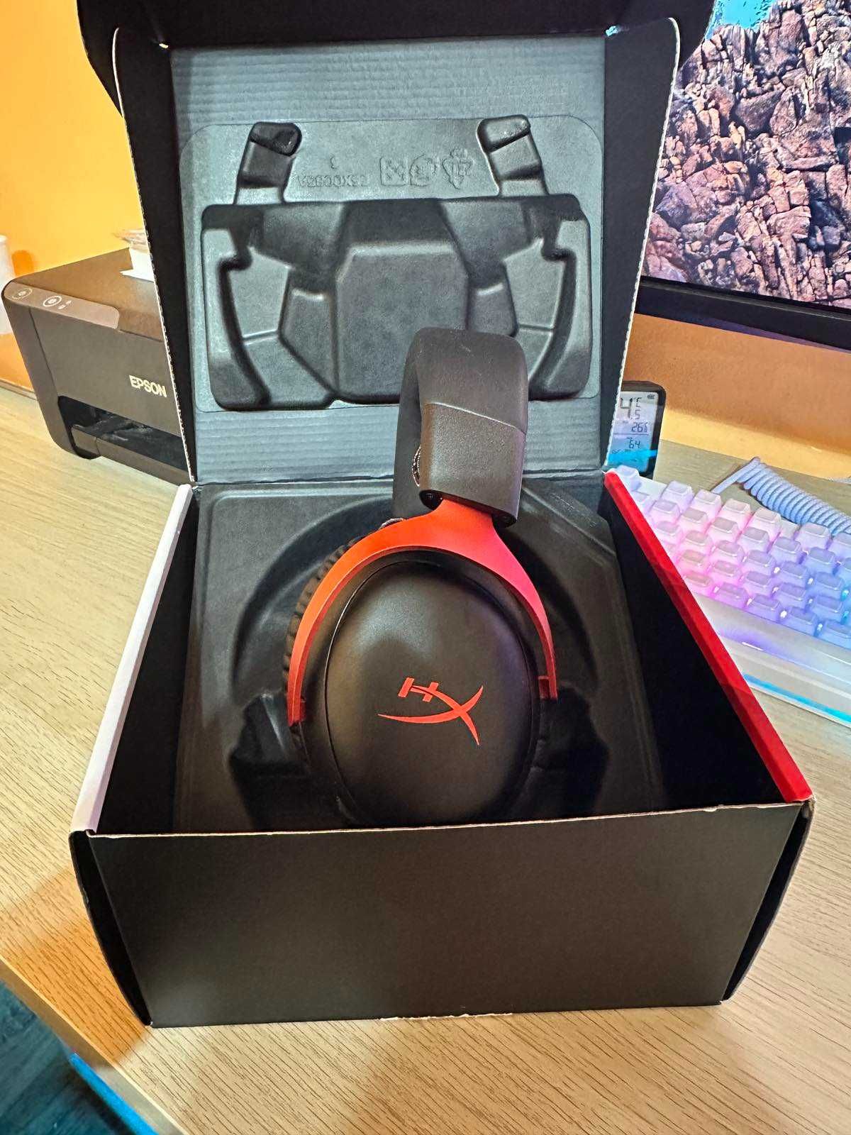 HyperX Cloud III Wireless Red Безжични геймърски слушалки с микрофон