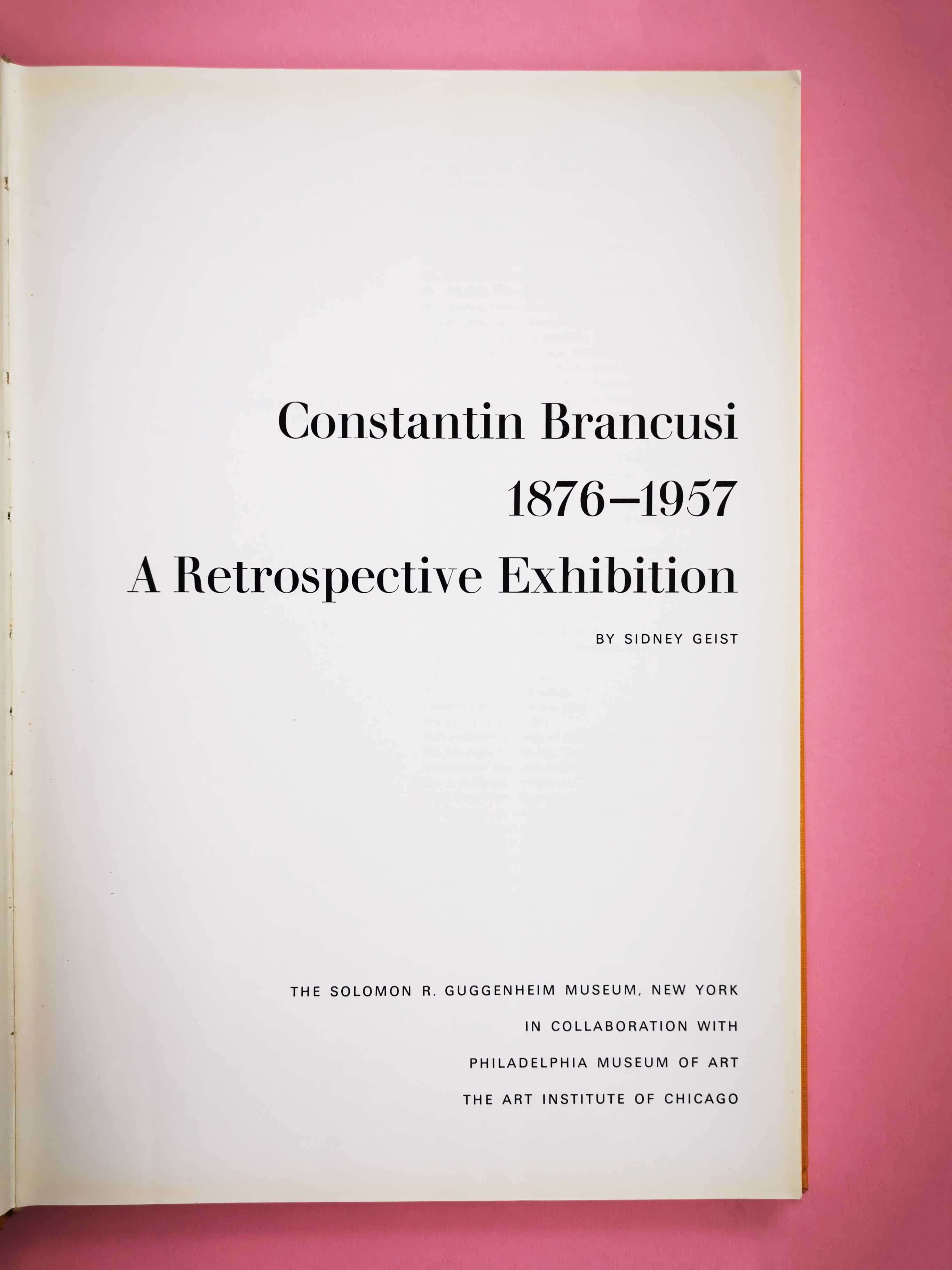 Constantin Brâncuși album arta catalog Sidney Geist Guggenheim NY 1969