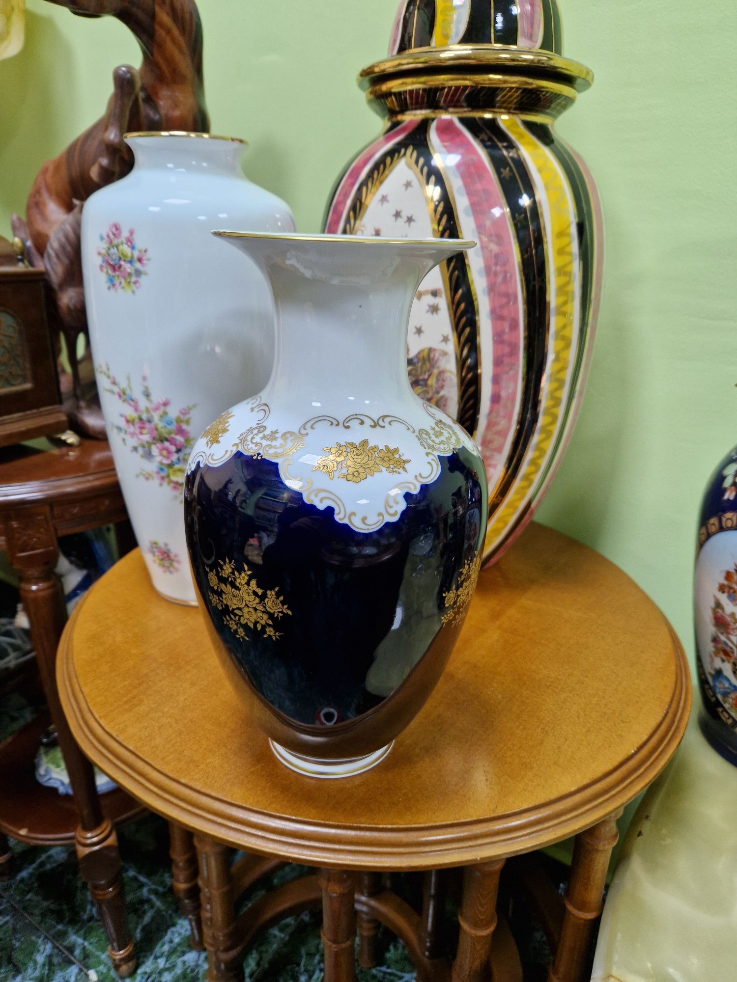 Уникална рядка антикварна немска порцеланова ваза Reichenbach