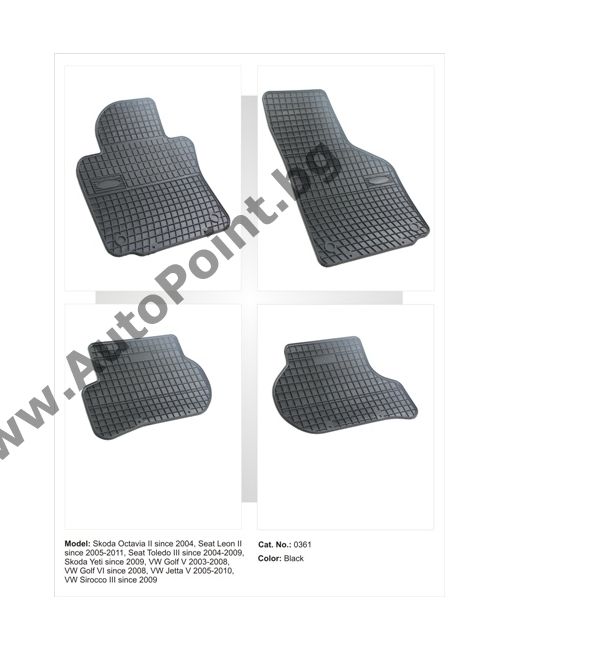 Гумени стелки El Toro за VW Golf V /Scirocco III/Seat Leon II/Skoda O