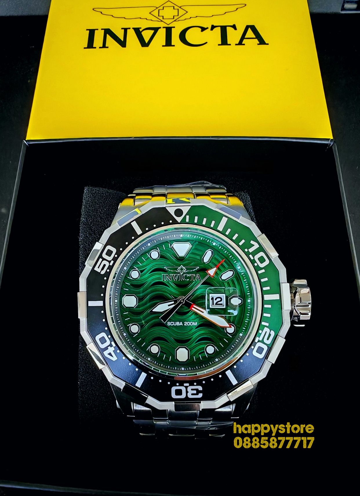 INVICTA Wave Green 52 mm, Инвикта нов ръчен часовник
