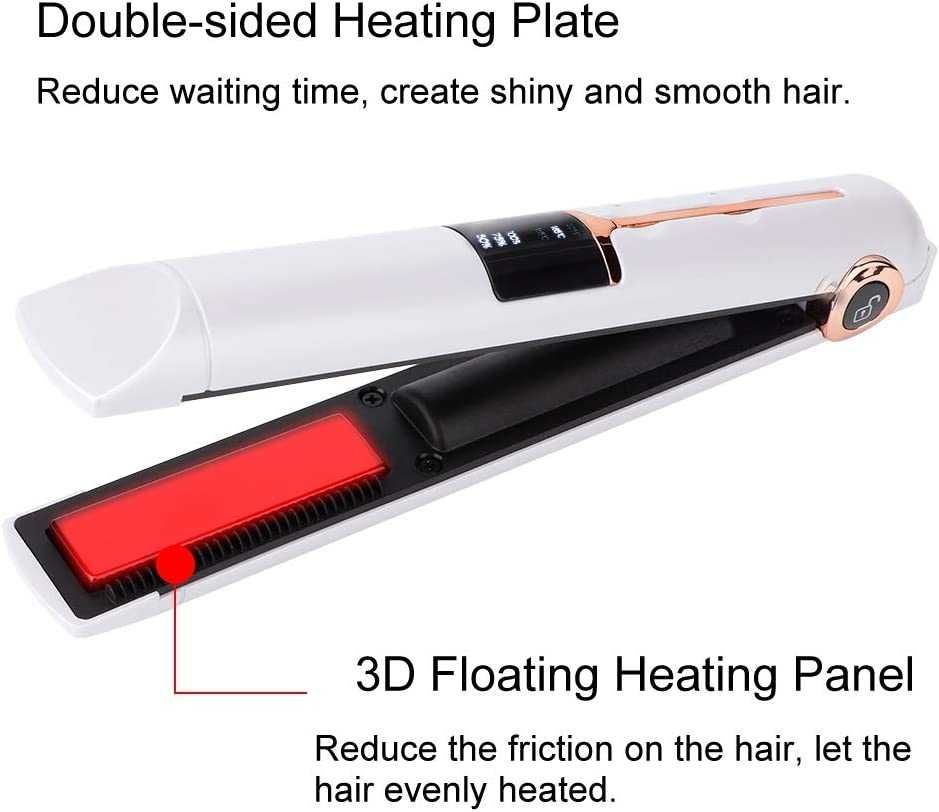 Акумулаторна 3-В-1 USB преса за коса преносима безжична маша за коса