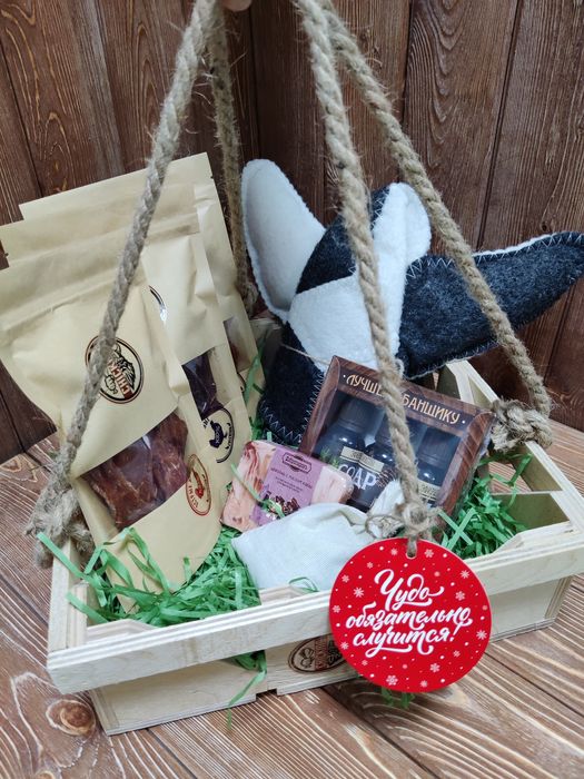 Подарок для мужчины на Новый год, банный набор, подарочный бокс, баня