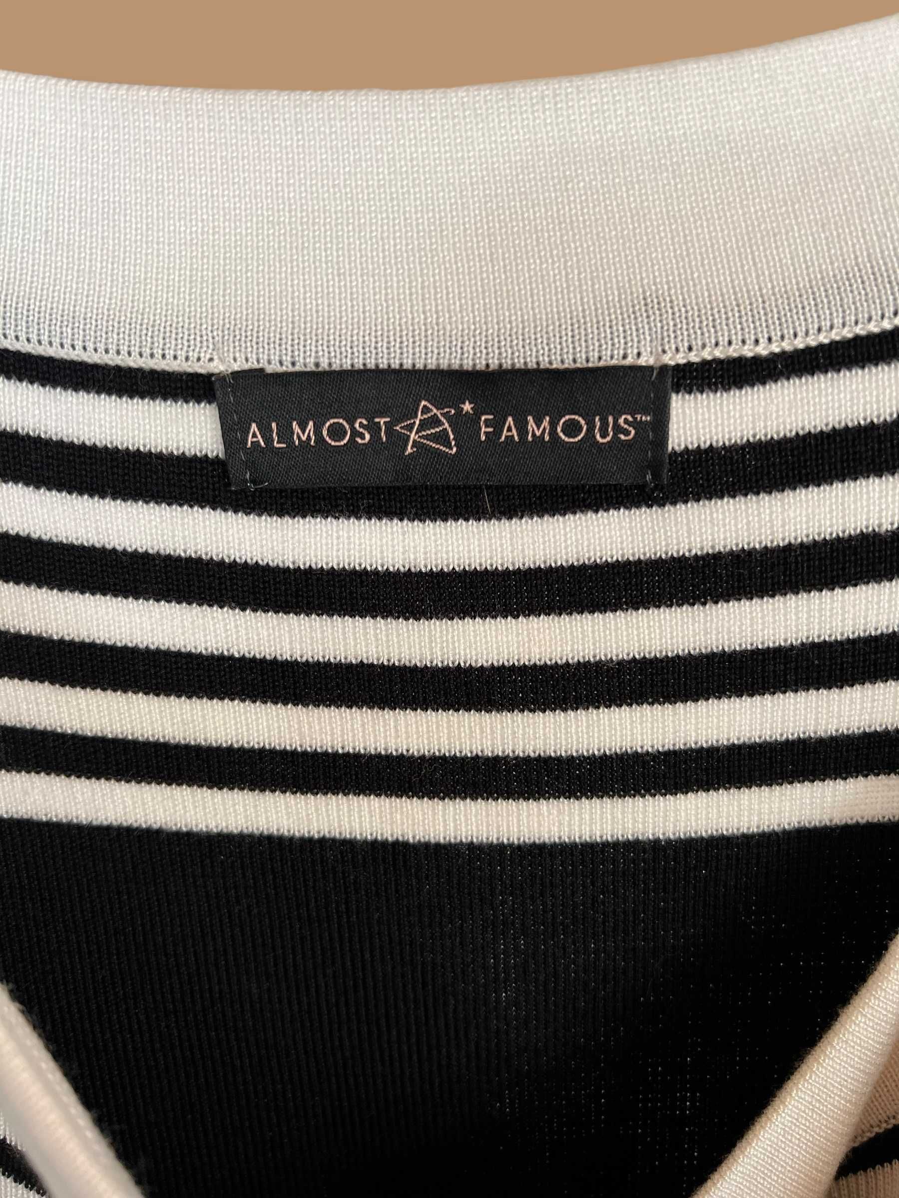 Rochie tricotata alb-negru Almost Famous