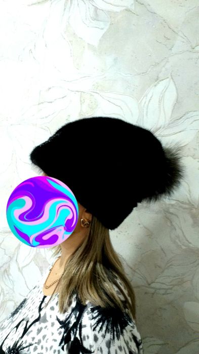 Шапка норковая женская новая модная стильная тёплая