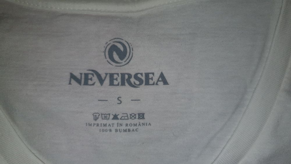 Tricou Damă V-Neck NEVERSEA FESTIVAL, Bumbac 100%, Alb-Gold, Mărime S