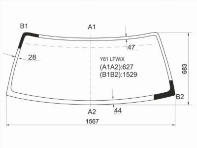 Стекло лобовое NISSAN PATROL/SAFARI 3/5D 97-10 Nissan Patrol