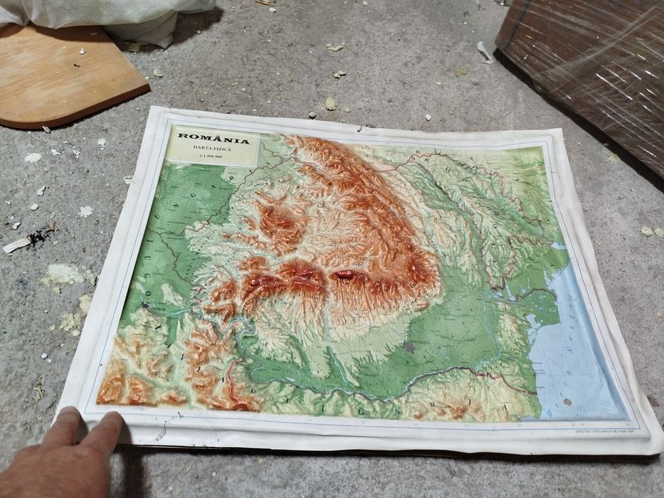 Harta Romania in relief