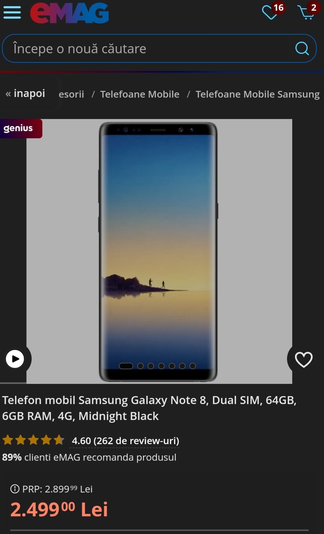 Samsung Galaxy Note 8 impecabil