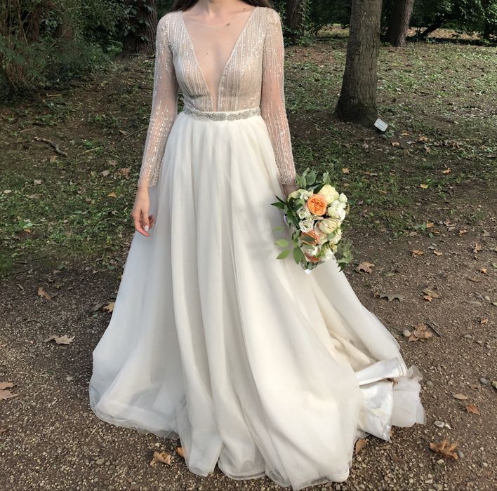Rochie mireasa cu maneci