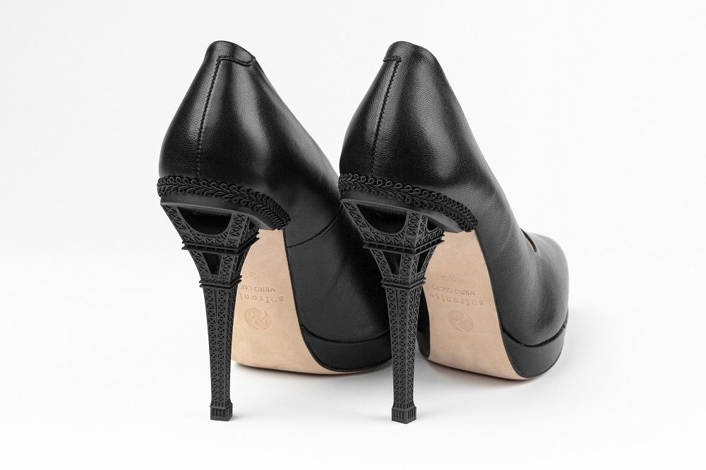 Луксозни вечерни дамски обувки "Айфелова кула"