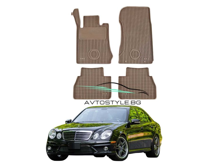 Гумени стелки за Mercedes E class W211,2002-2009г.Gumarny Zubri бежови
