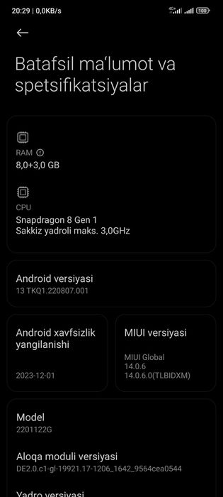 Xiaomi 12 pro  8/128