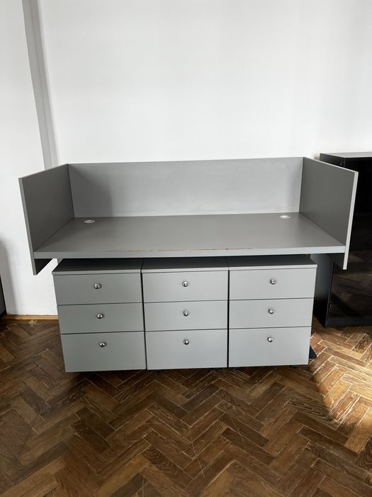 Birou office, Rollbox si dulap cu rafturi