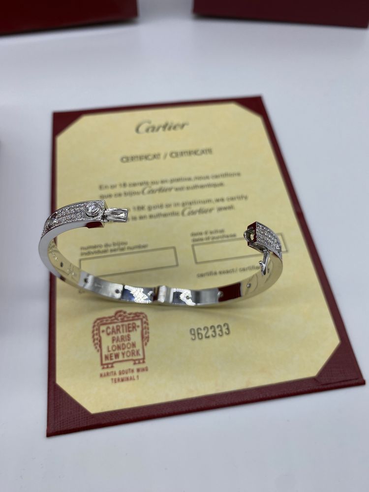 Brățară Cartier LOVE 18 White Gold 24K Full Diamond