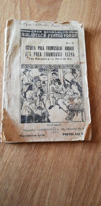 Carte "Istoria prea frumosului Arghir..." 1923