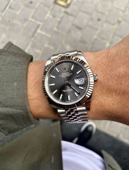 rolex datejust gray dial 41,mm