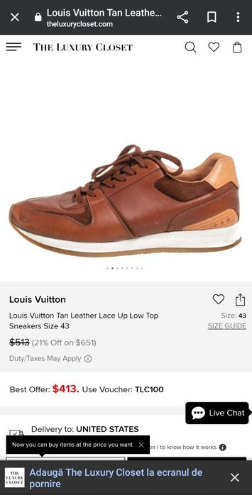 Sneakers Louis Vuitton -  Tan Leather Lac