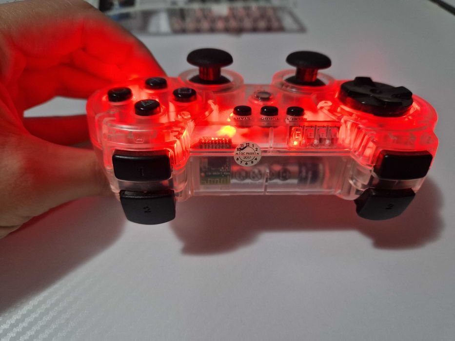 Controller wireless transparent LED – compatibil PS3, PS4, PC – ca nou