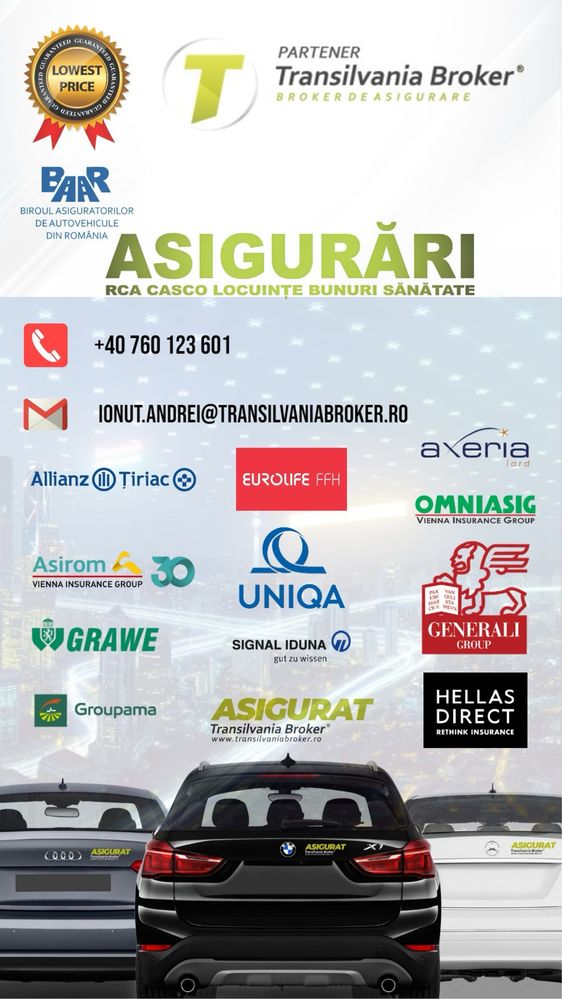 Asigurari in RATE asigurare RCA / CASCO