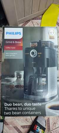 Cafetiera Philips Grind & Brew HD7769/00, 1000 W, vas de sticla, Rasni