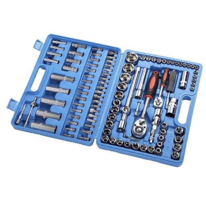 Комплект гедоре инструменти 108 части с 2 тресчотки в куфар NEW