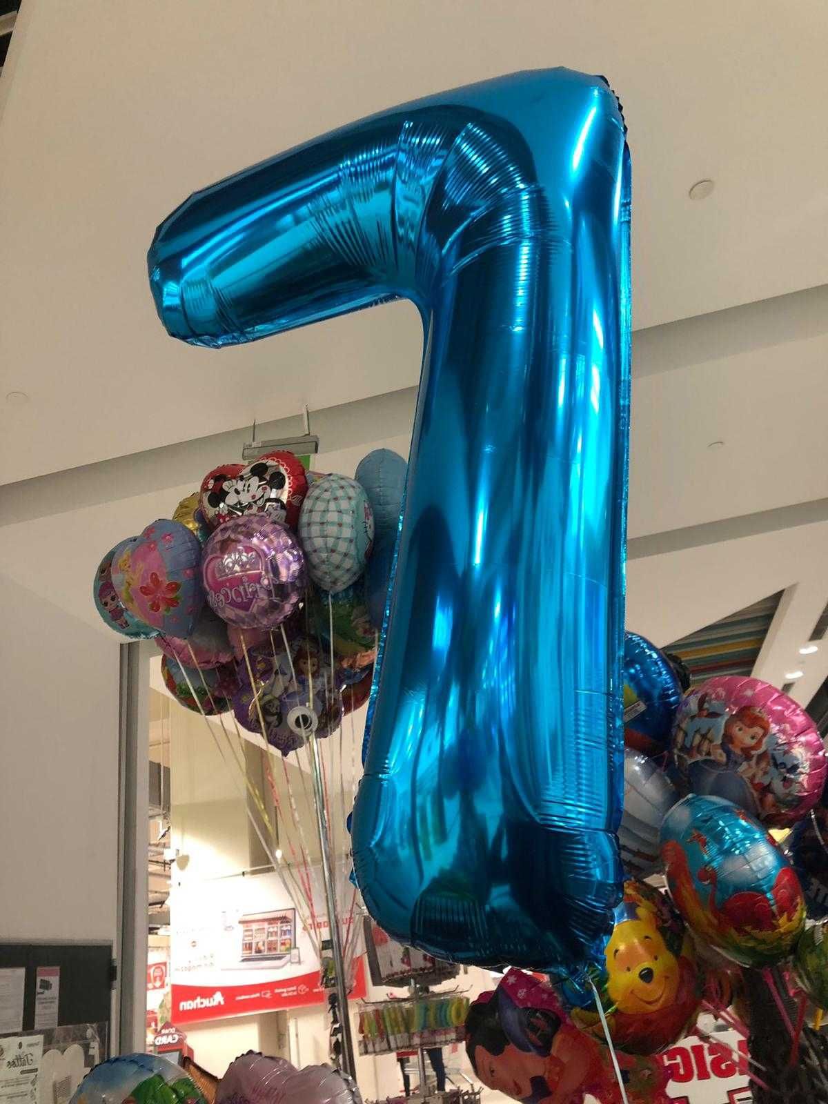 Baloane folie cifre albastre cu heliu