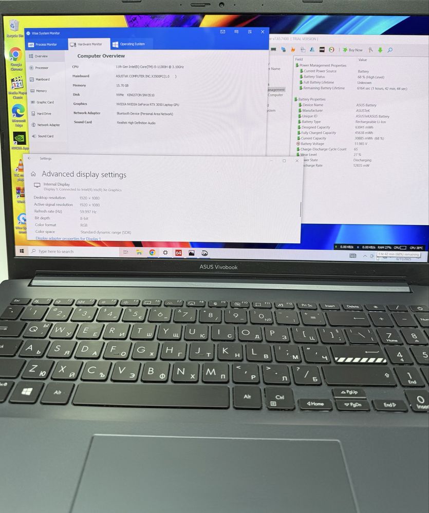 ASUS VivoBook Pro 15 OLED/RTX 3050/i5-11300H/16GB RAM/512GB NVMe