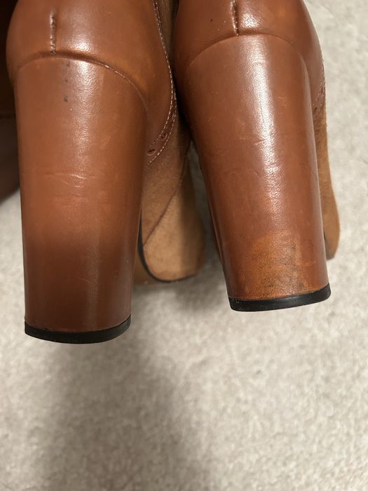 Cizme piele naturala si intoarsa suede Massimo Dutti