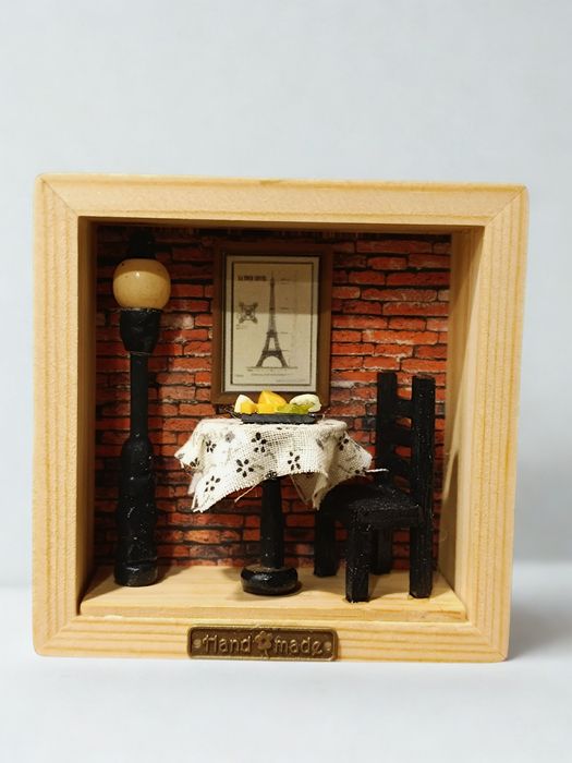 Miniatură decorativă „Cafenea pariziană” - handmade