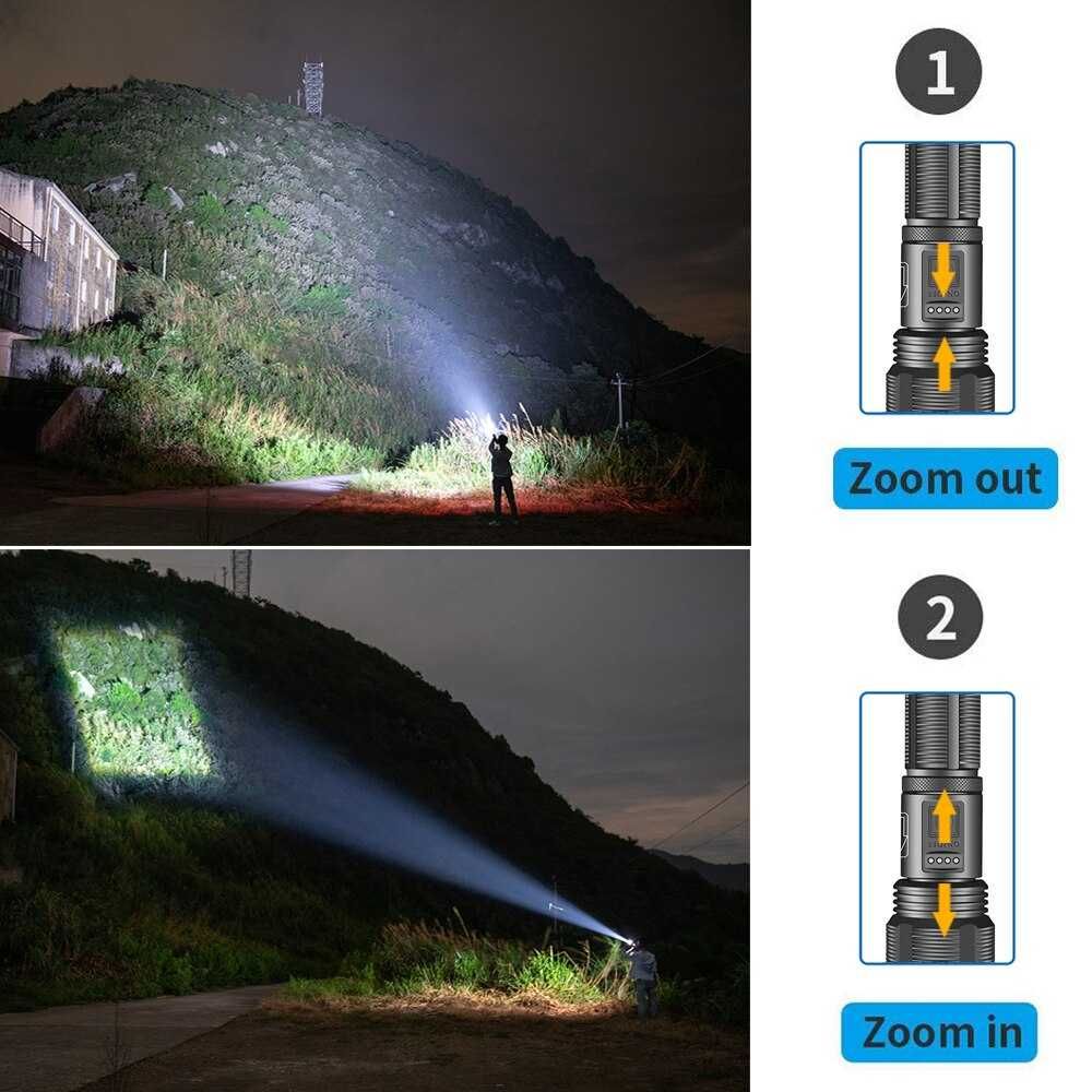 Lanternă LED Super Bright 4 Core P70.2 cu afișaj baterie reincarcabila