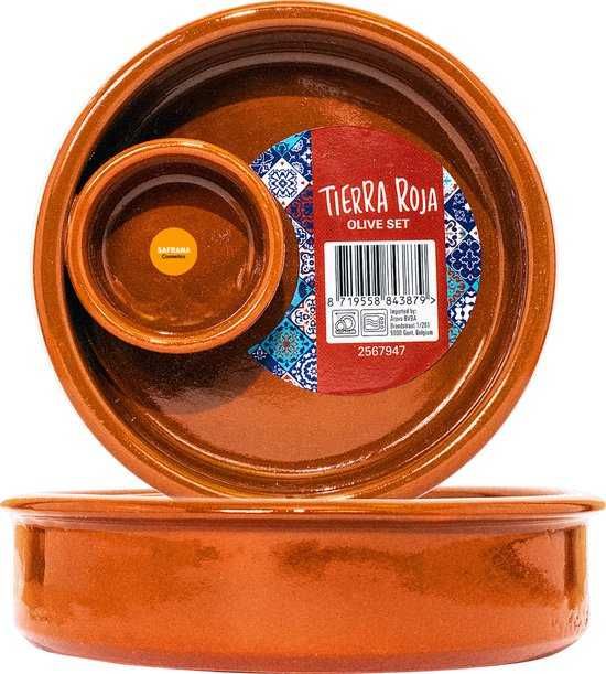 Set 9 farfurii bol aperitiv Tierra Roja, diametru 14cm, ceramica rosie