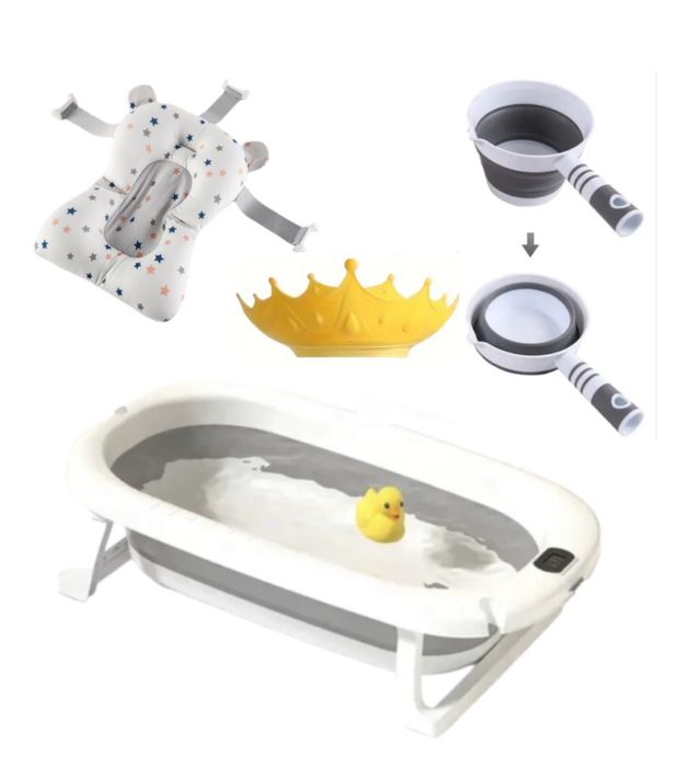 Детская складная ванночка с термометром