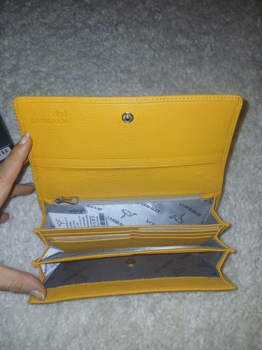 НОВО! Портмоне Garbalia естествена кожа горчица