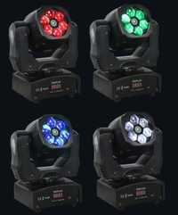 2 moving heads 90W 6×15W lumini club dj cu leds laser