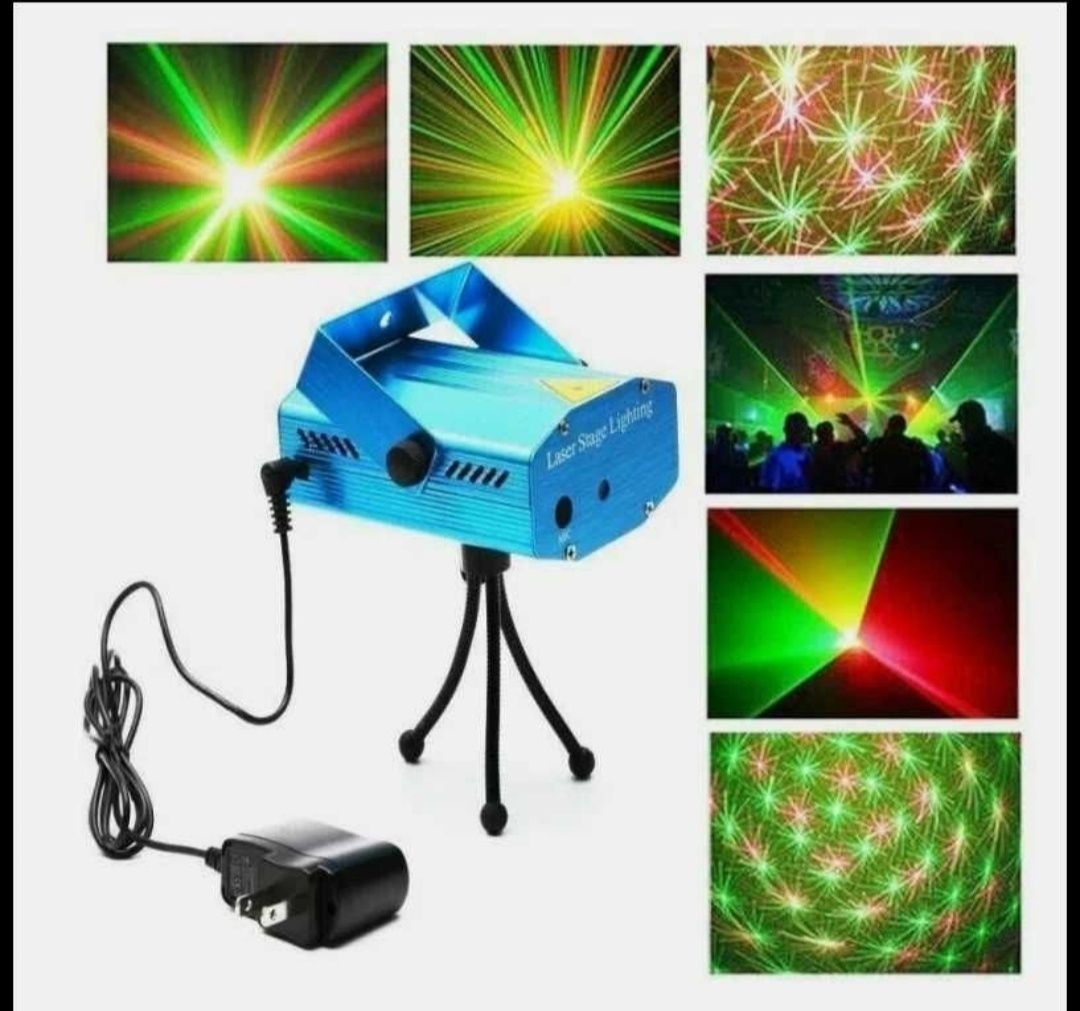 Лазерный мини проектор новогодний Mini Laser Stage Laser Lighting свет