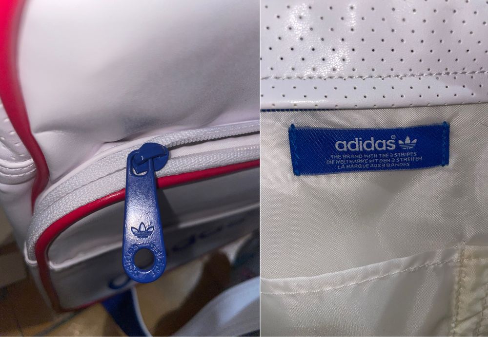 Adidas Originals раменна чанта, бяло/червено, оригинал