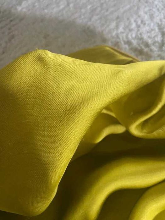 Zara rochie eleganta in/vascoza satinat one shoulder lime verde fistic